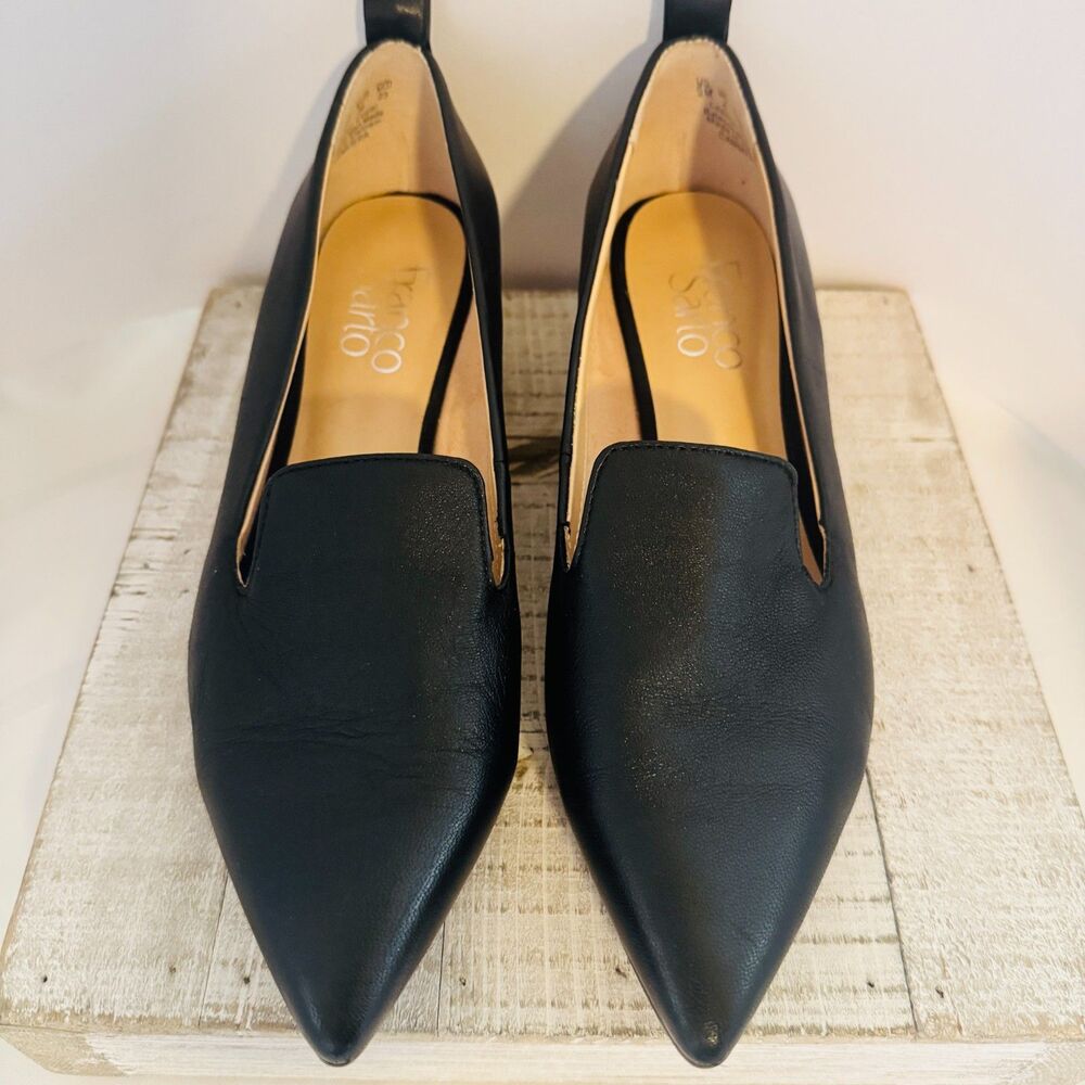 Franco Sarto Black Pointed Toe Loafer Flats Women’s Size 6M